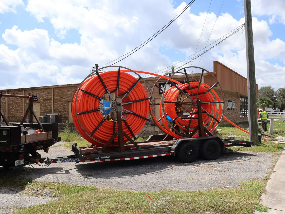 HDPE reels staged